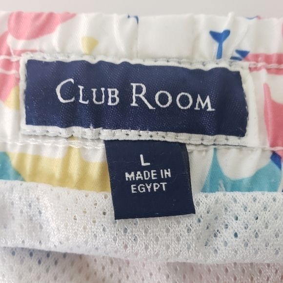 Club Room Abstract Stork Print Swim Trunks Size L - Picture 5 of 5